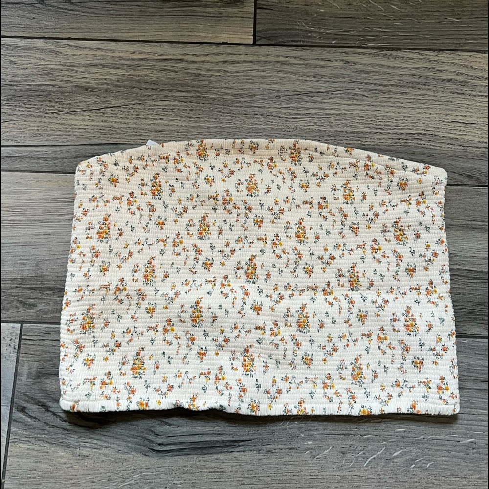American Eagle Yellow Floral Tube Top